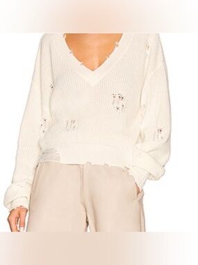 SER.O.YA Distressed Cotton Sweater